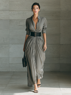Zahara | Vestido largo plisado