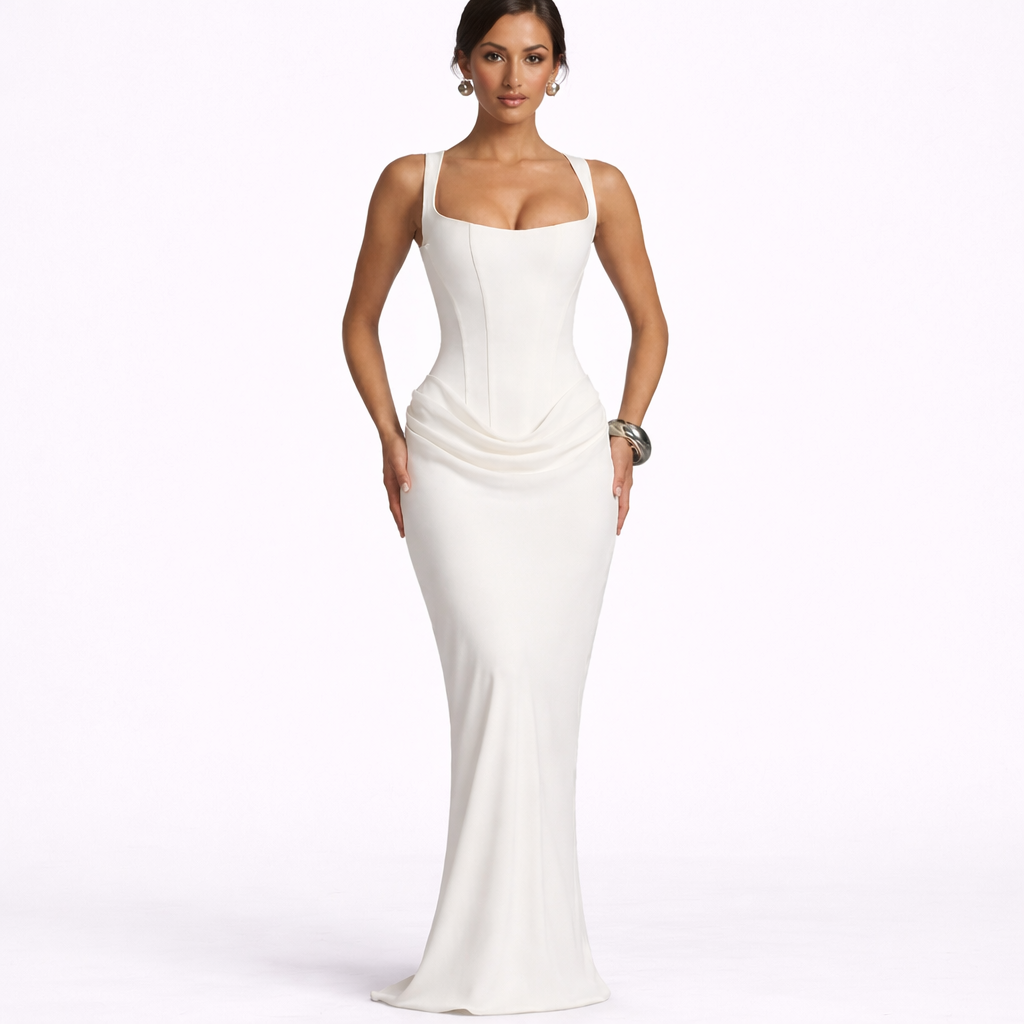 Leonor | Vestido maxi de escote cuadrado