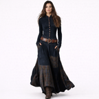 Azucena - Vestido maxi de ante con cinturón