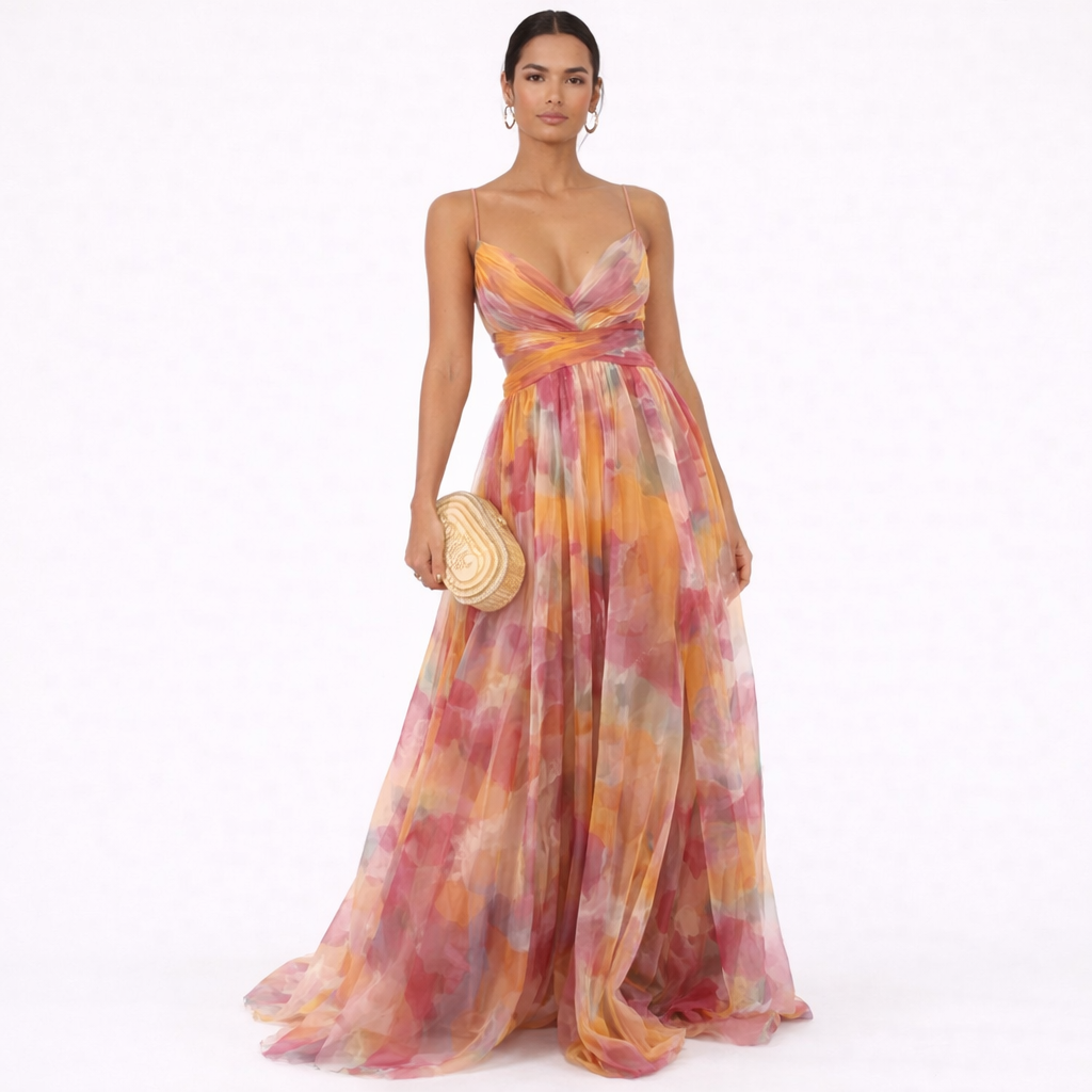 Claudia -™ Encantador vestido largo con estampado floral