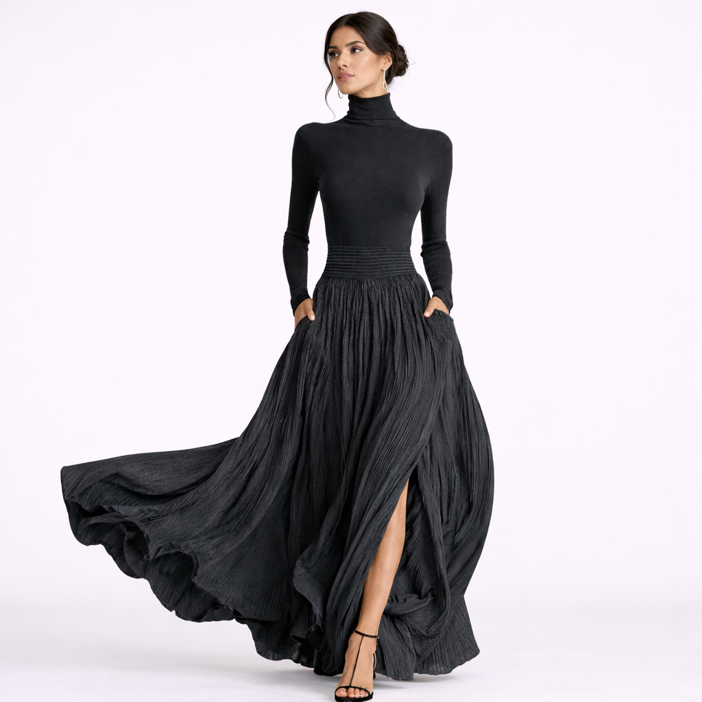 Raquel - Vestido maxi de cintura alta