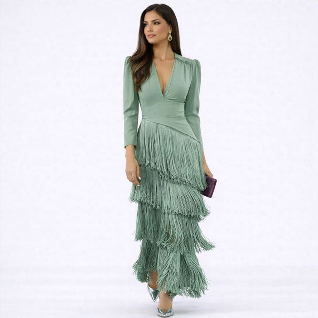 Clara | Vestido elegante de flecos