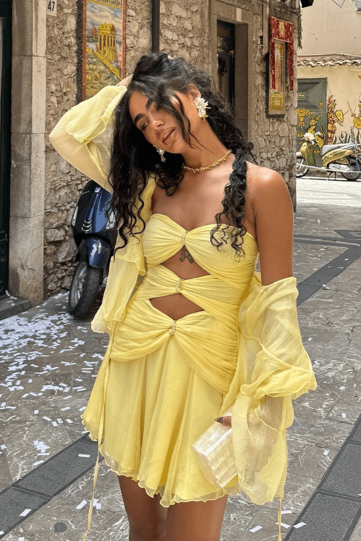 Crystal Blush – Vestido Mini Luna (2 piezas)