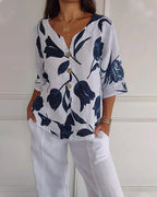 Eliana | Blusa informal con estampado de flores