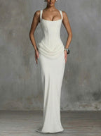 Leonor | Vestido maxi de escote cuadrado