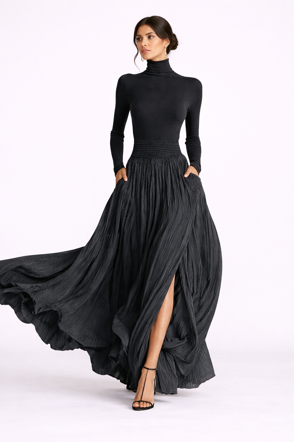 Raquel - Vestido maxi de cintura alta