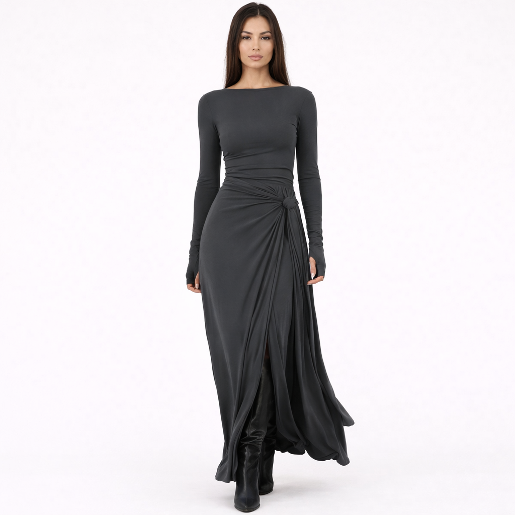 Naiara | Vestido maxi con nudo lateral