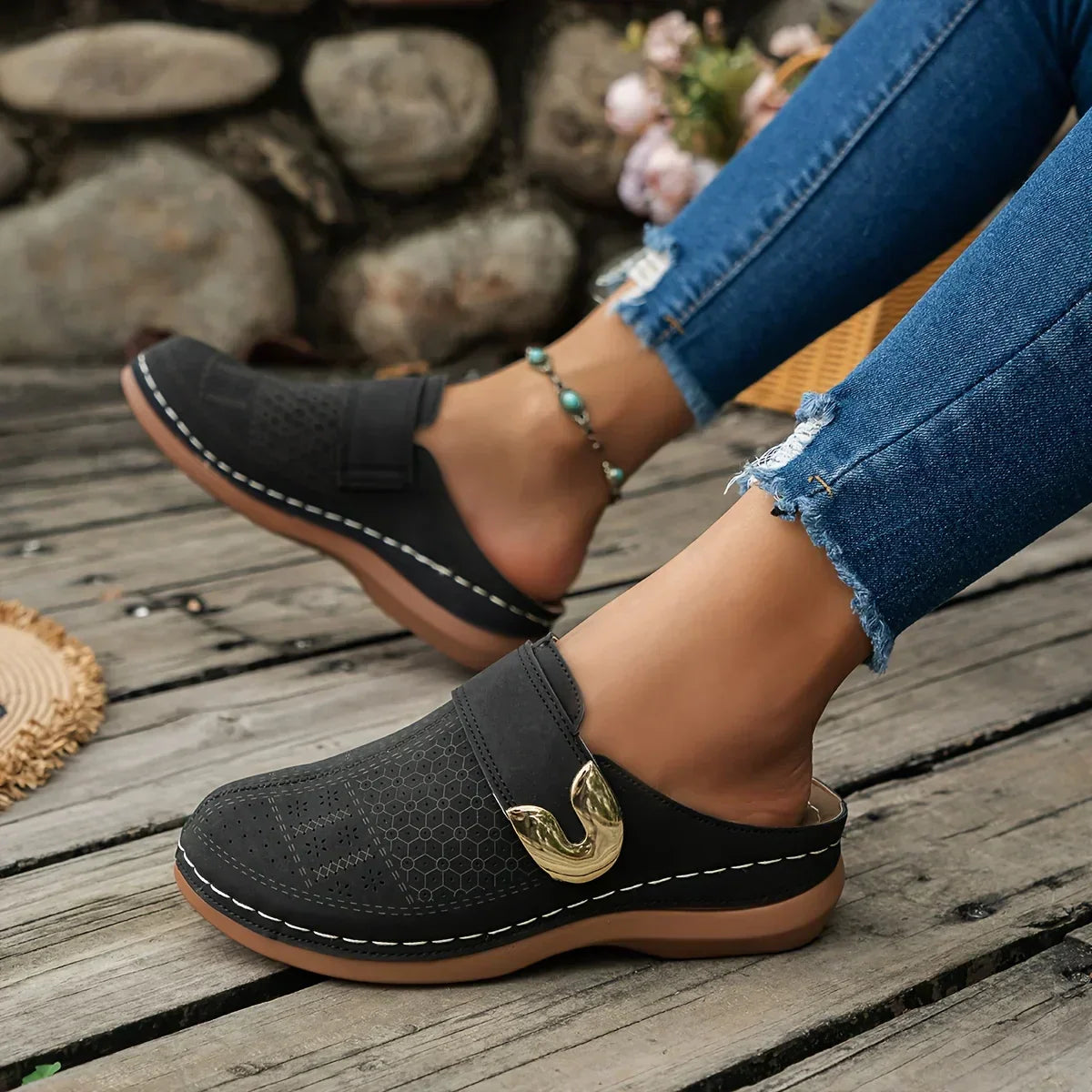 Marel - Sandalias de cuña de apoyo elegantes