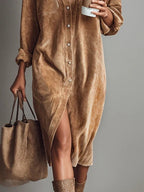 Estela | Vestido midi de pana
