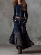Azucena - Vestido maxi de ante con cinturón