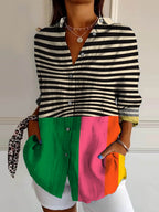 Sanne | Blusa urbana a rayas en contraste