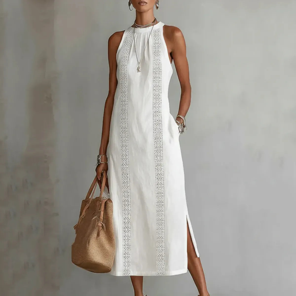 Rosa - Vestido midi de lino