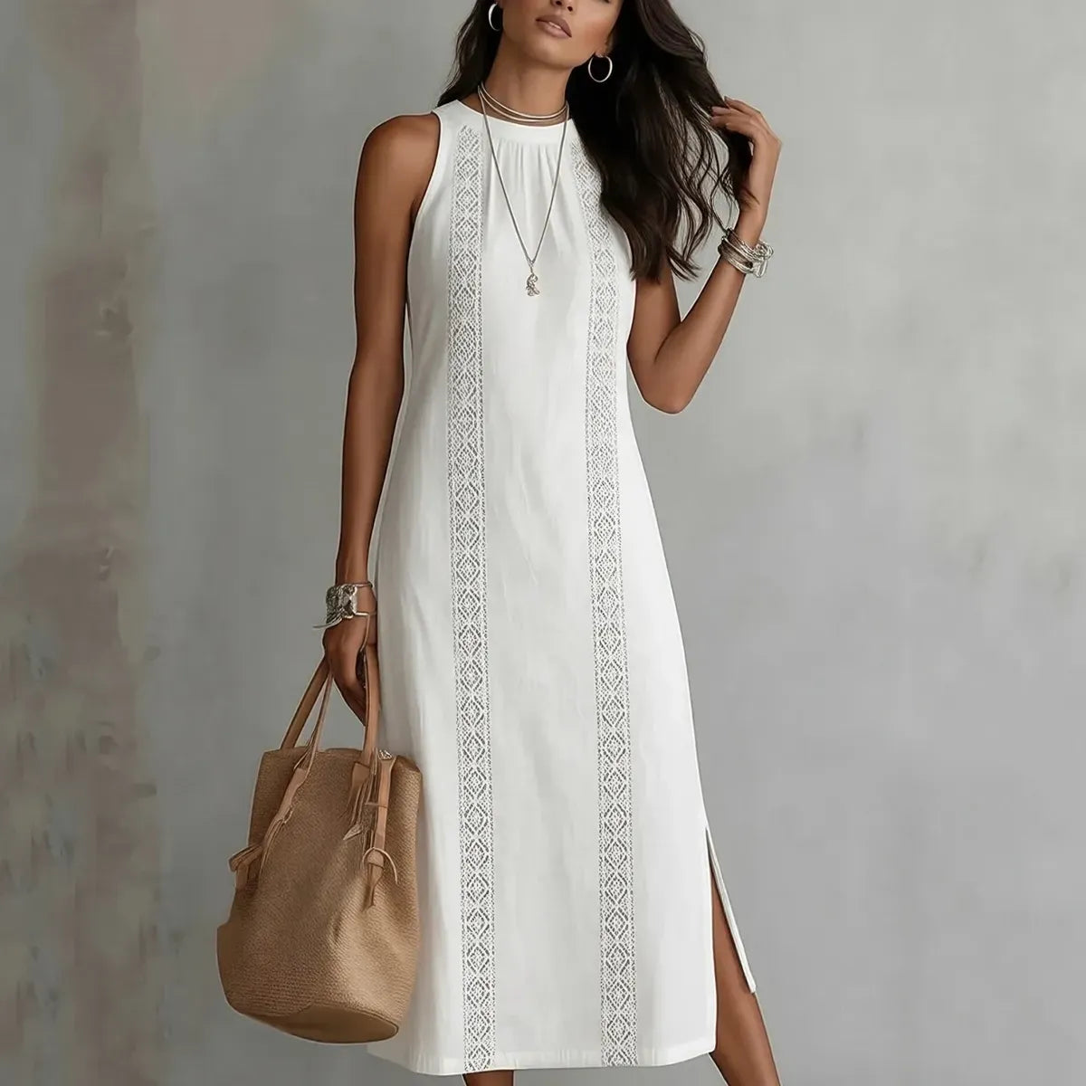Rosa - Vestido midi de lino