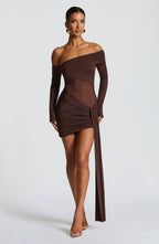 Vestido Mavra Mini - Plum Brown