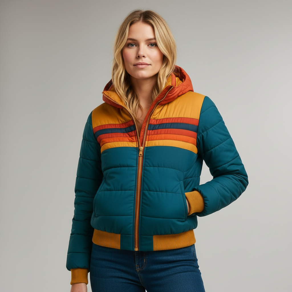 Angela | Chaqueta de invierno acolchada estilo retro con capucha